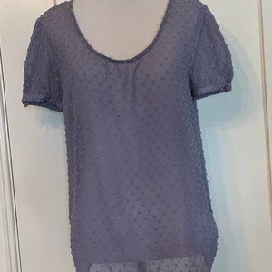 NWOT light blue short sleeve overlap back